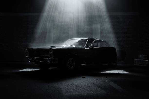 model pontiac gto in atmospheric garage - pontiac gto imagens e fotografias de stock