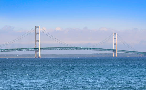 The Mackinac bridge in Michigan stock photo