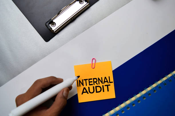 istock Internal Audit text on sticky notes with color office desk concept 1160363213