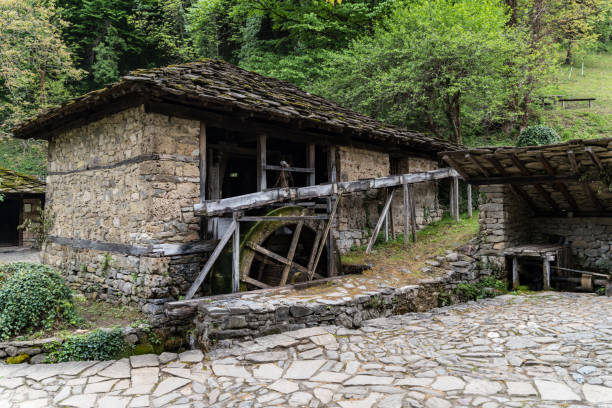 Watermill building in architectural ethnographic complex \