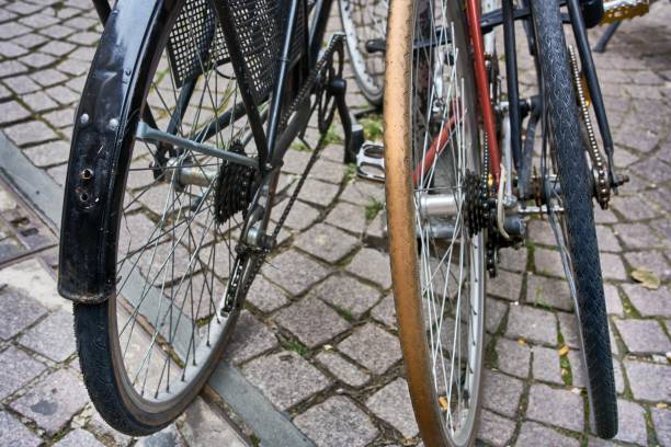 istock Well-used city commuter bicycles close-up 1160364122