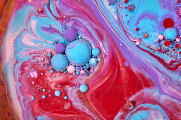 istock Colourful acrylic bubbles.Abstract ink design template mixed texture background. Liquid color backdrop. Wallpaper pattern. Oil poster . Design template. Fluid art 1160364264