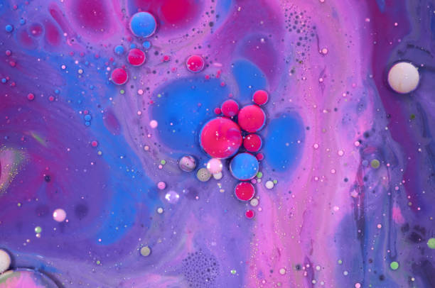 istock Colourful acrylic bubbles.Abstract ink design template mixed texture background. Liquid color backdrop. Wallpaper pattern. Oil poster . Design template. Fluid art 1160365196