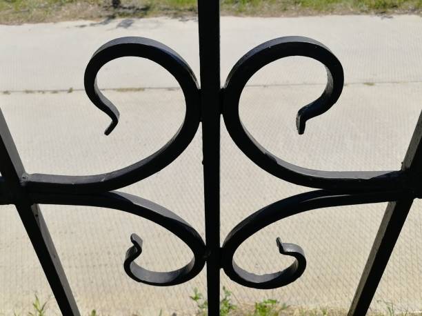 istock Elements of metal black fence. 1160365295