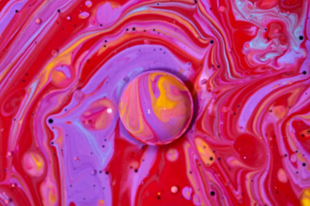 istock Colourful acrylic bubbles.Abstract ink design template mixed texture background. Liquid color backdrop. Wallpaper pattern. Oil poster . Design template. Fluid art 1160365469