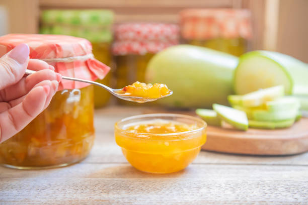 istock Preservation of zucchini. Zucchini jam. Selective focus. 1160365518