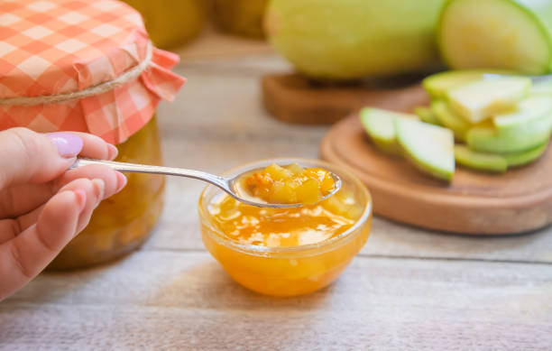 istock Preservation of zucchini. Zucchini jam. Selective focus. 1160365519