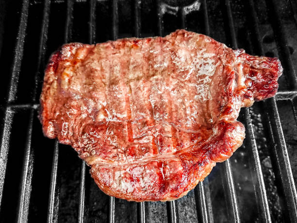 Giant beefsteak on the grill