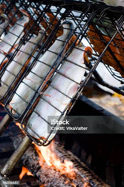 Rauchen Lachs Stockfoto und mehr Bilder von Brennen - Brennen, Duftend, Einfachheit