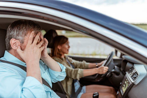 istock Father's Worst Nightmare Driving Daughter Crashing Car 1160367263