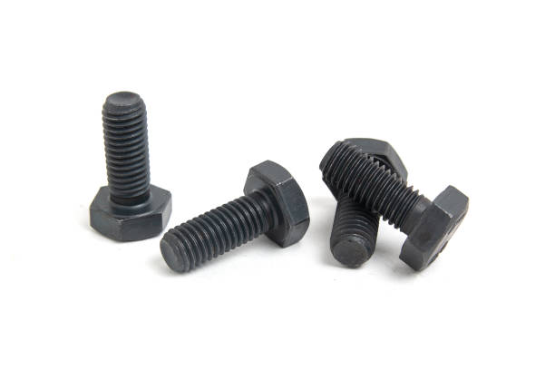 istock black steel bolt on white background 1160369438