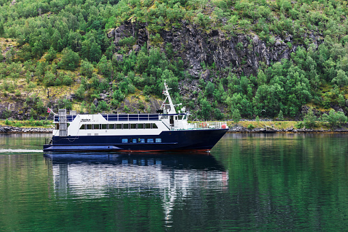 small passenger ships in the fjord, Norway