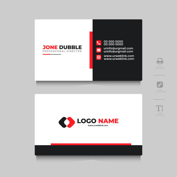 illustrations, cliparts, dessins animés et icônes de carte de visite professionnelle template front and back - business card design marketing branding