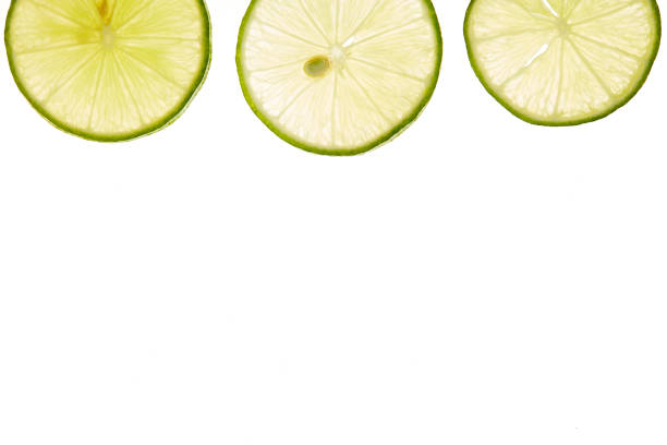 slice of fresh lime on white background