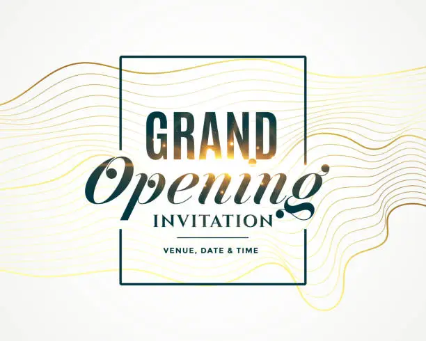 Vector illustration of grand opening invitation flyer design