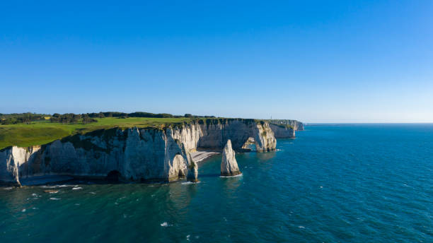 istock Wide view of the cliffs of Etretat 1160374573