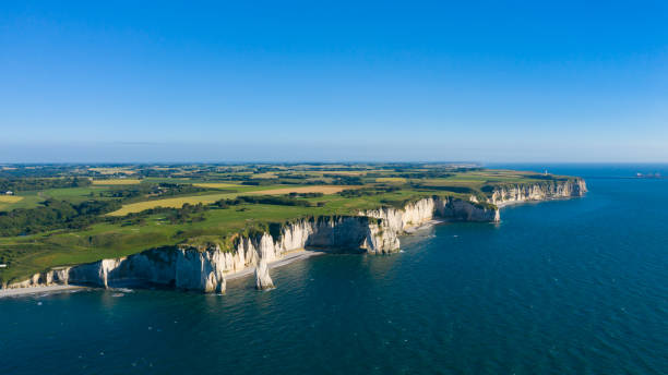 istock Wide view of the cliffs of Etretat 1160377404