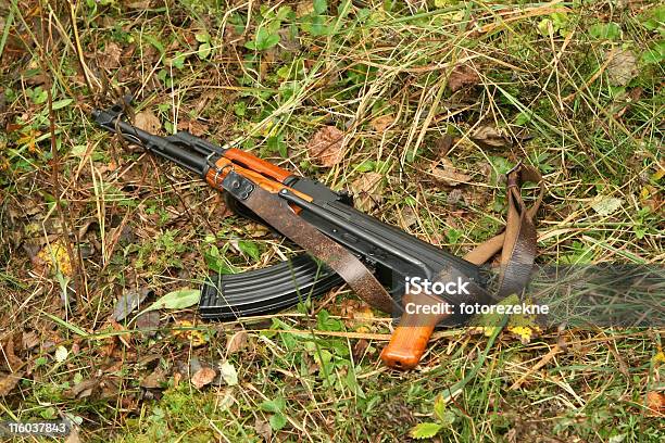 Foto de Lost Russo Machine Gun Na Floresta e mais fotos de stock de AK-47 - AK-47, Agarrar, Agressão