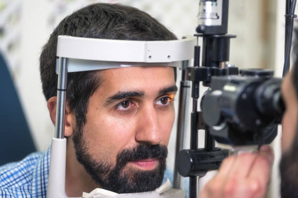 istock Patient in modern ophthalmology clinic checking the eye vision. 1160378858