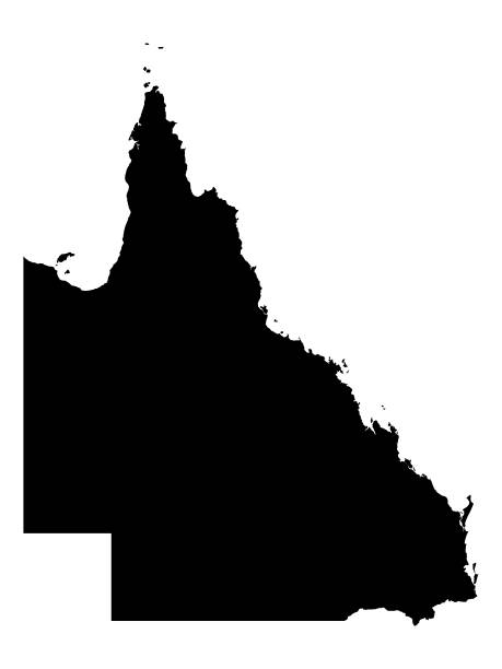 澳大利亞昆士蘭州黑地圖 - 北領地 插圖 幅插畫檔、美工圖案、卡通及圖標