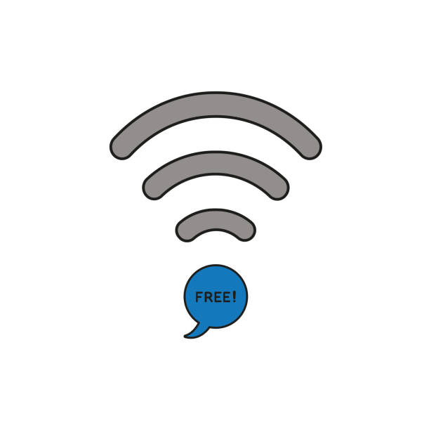 istock Flat design style vector concept of wifi symbol with speech bubble icon and free text on white. Colored, black outlines. 1160382579