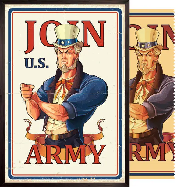 Vector illustration of Uncle Sam Army Poster