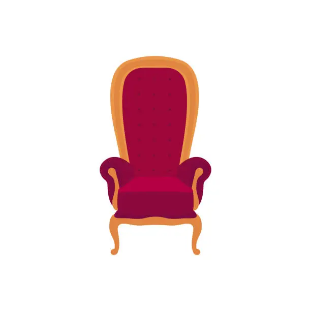 Vector illustration of Empty classic armchair cartoon style