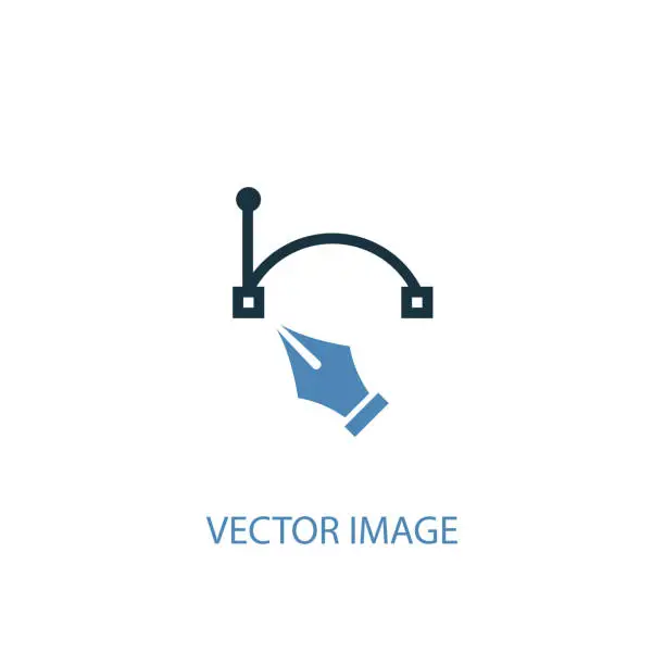 Vector illustration of vector image concept 2 colored icon. Simple blue element illustration. vector image concept symbol design. Can be used for web and mobile UI/UX