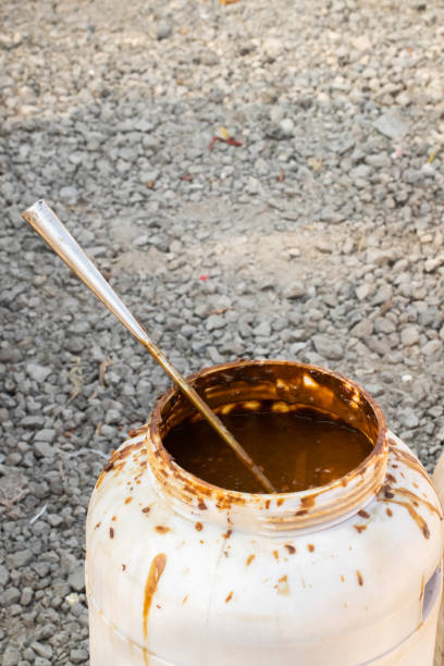 Bucket filled with sauce，Chinese soy sauce