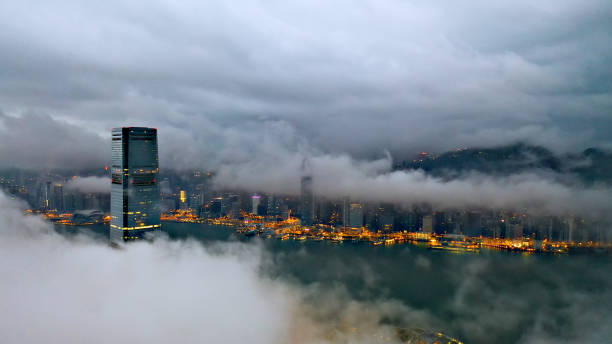 istock Hong Kong from above the clouds 1160391833