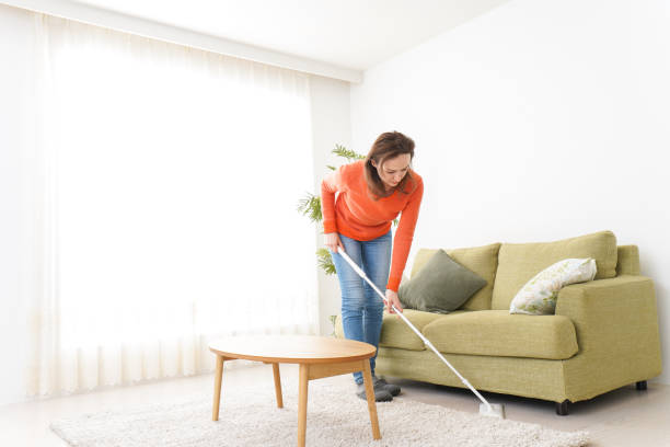 istock Young woman cleaning her house 1160391989