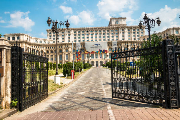 Parliament in Bucharest Bucharest, Romania - june 20 2019: Palace of the Parliament in Bucharest, capital of Romania. This building is a second largest building on the world, and largest parliament. parliament palace in bucharest romania the largest building in europe stock pictures, royalty-free photos & images