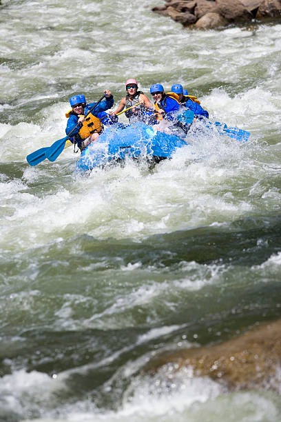 white water rafting en colorado - rafting white water rafting colorado water fotografías e imágenes de stock