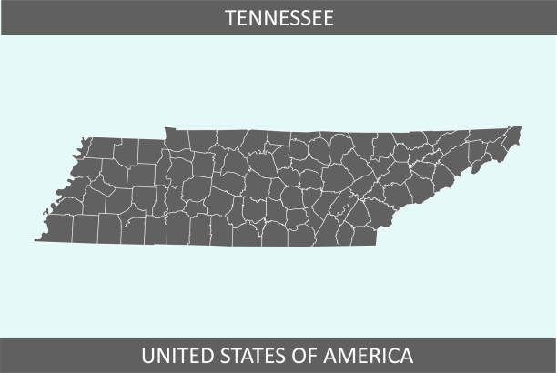 карта округа теннесси - tennessee map usa nashville stock illustrations