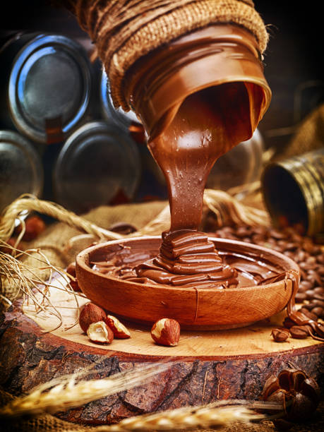 istock pouring chocolate in plate 1160400837