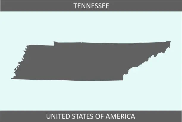 Vector illustration of Tennessee map outline