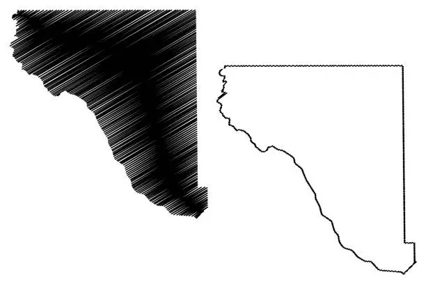 Vector illustration of El Paso County, Texas (Counties in Texas, United States of America,USA, U.S., US) map vector illustration, scribble sketch El Paso map