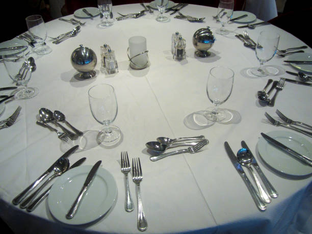 istock Round table in a cruise liner restaurant. 1160406192