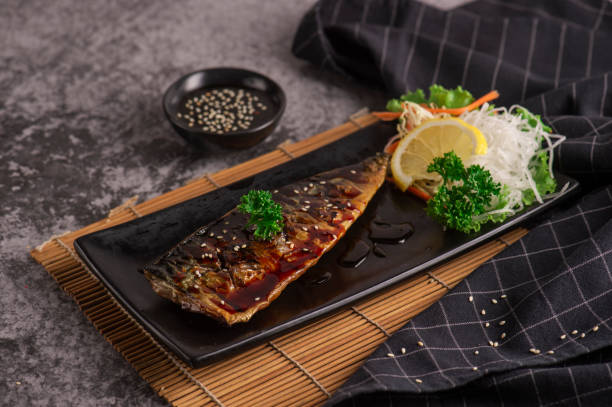 istock Grilled saba fish with sweet sauce 1160406636