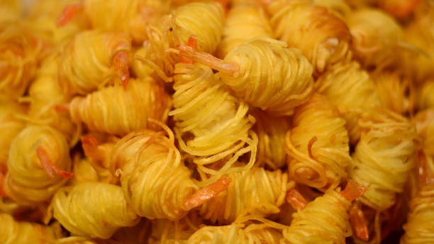istock Fried shrimp wrapped in soy spaghetti 1160407786