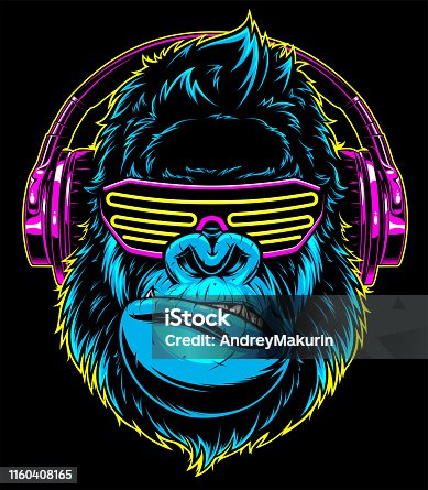 istock Gorilla with headphones 1160408165