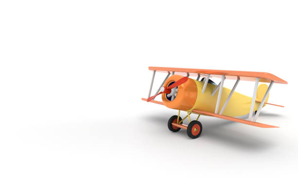 istock Toy vintage aircraft. Illustration with empty place for text. 3D rendering 1160409093
