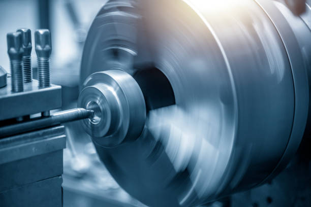 istock The lathe machine bore cutting the metal ring. 1160415367