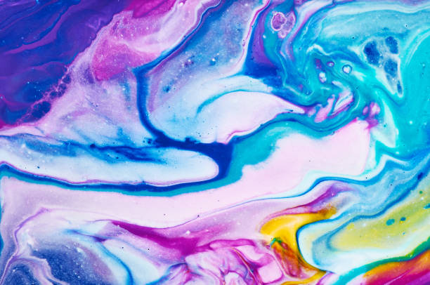istock Fluid Art. Abstract colorful background, wallpaper. Mixing  paints. Modern art. Marble texture 1160415934