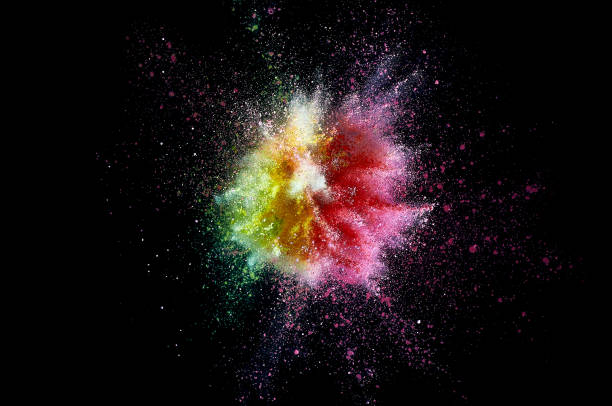 istock Colored powder explosion. Abstract closeup dust on backdrop. Colorful explode. Paint holi 1160416652