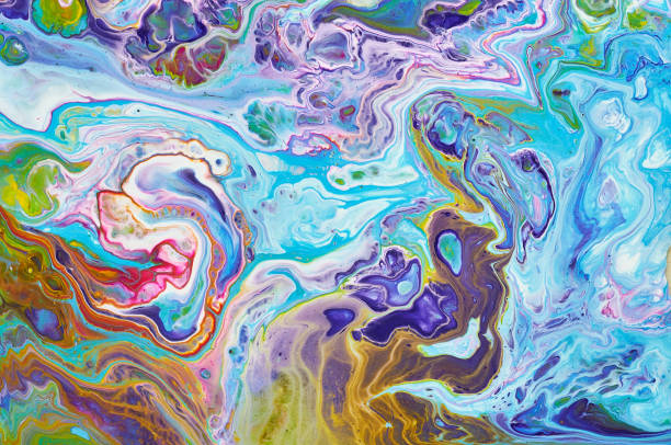 istock Fluid Art. Abstract colorful background, wallpaper. Mixing  paints. Modern art. Marble texture 1160416704