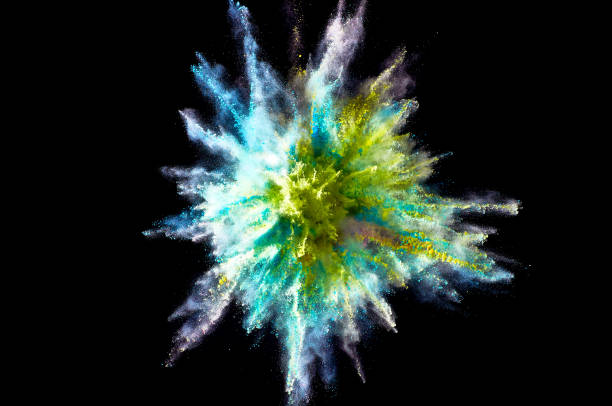 istock Colored powder explosion. Abstract closeup dust on backdrop. Colorful explode. Paint holi 1160416737