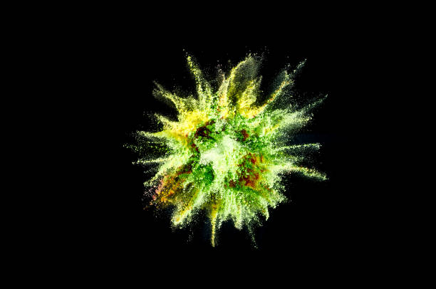 istock Colored powder explosion. Abstract closeup dust on backdrop. Colorful explode. Paint holi 1160416750