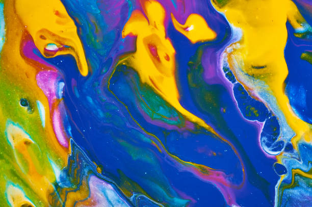 istock Fluid Art. Abstract colorful background, wallpaper. Mixing  paints. Modern art. Marble texture 1160416927
