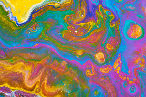istock Fluid Art. Abstract colorful background, wallpaper. Mixing  paints. Modern art. Marble texture 1160416942